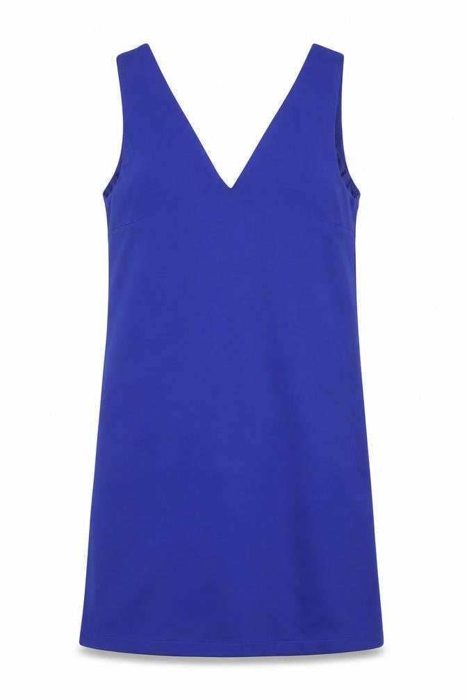 Mabgo Womens Blue  Viscose A-Line  Size S  V-Neck