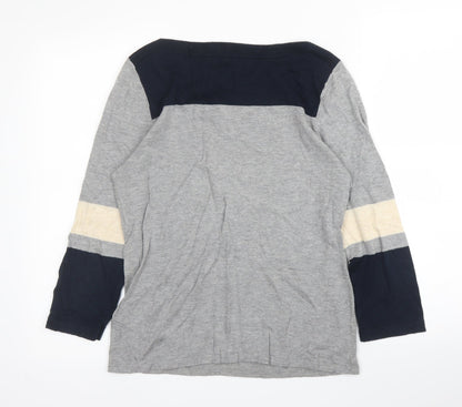 Next Womens Grey Round Neck  Cotton Pullover Jumper Size 10