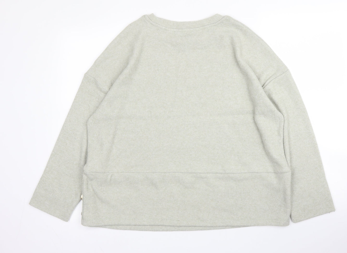 F&F Womens Green Round Neck  Viscose Pullover Jumper Size 14