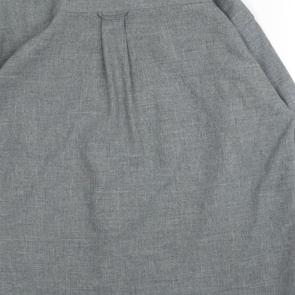 Matinee Mens Grey  Polyester  Button-Up Size L Collared Button