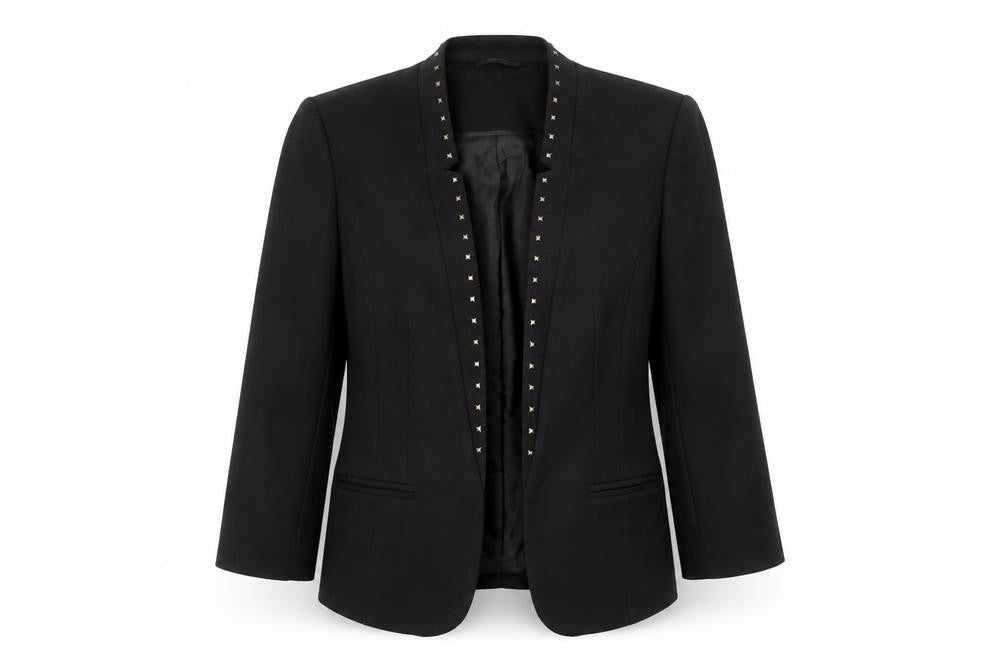 M&Co Womens Black  Viscose Jacket Blazer Size 10