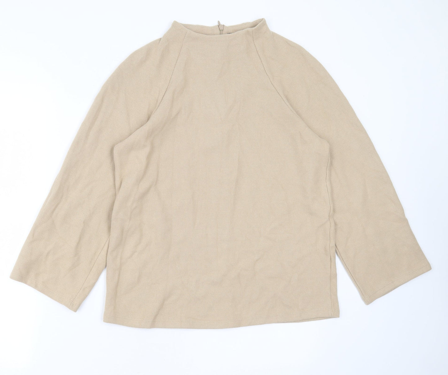 Marks and Spencer Womens Beige Round Neck  Polyester Pullover Jumper Size 12