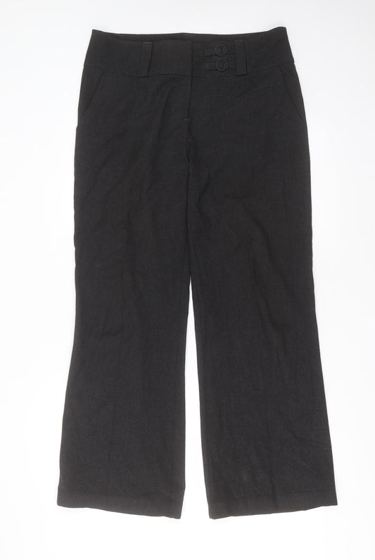 Marks and Spencer Womens Grey  Polyester Blend Trousers  Size 36 in L30 in Regular Zip
