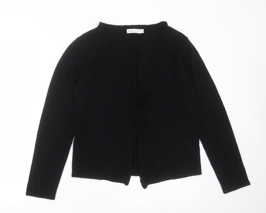 Debbie Morgan Womens Black V-Neck  Acrylic Cardigan Jumper Size S