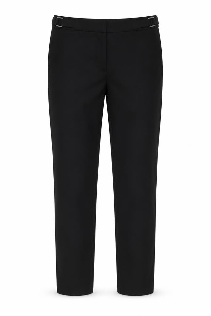 H&M Womens Black  Cotton Trousers  Size 10 L28 in Regular Zip