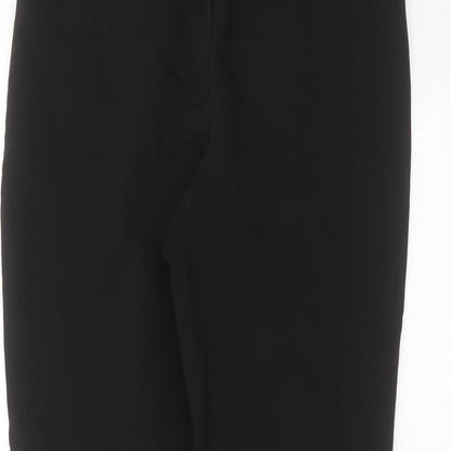 H&M Womens Black  Cotton Trousers  Size 10 L28 in Regular Zip