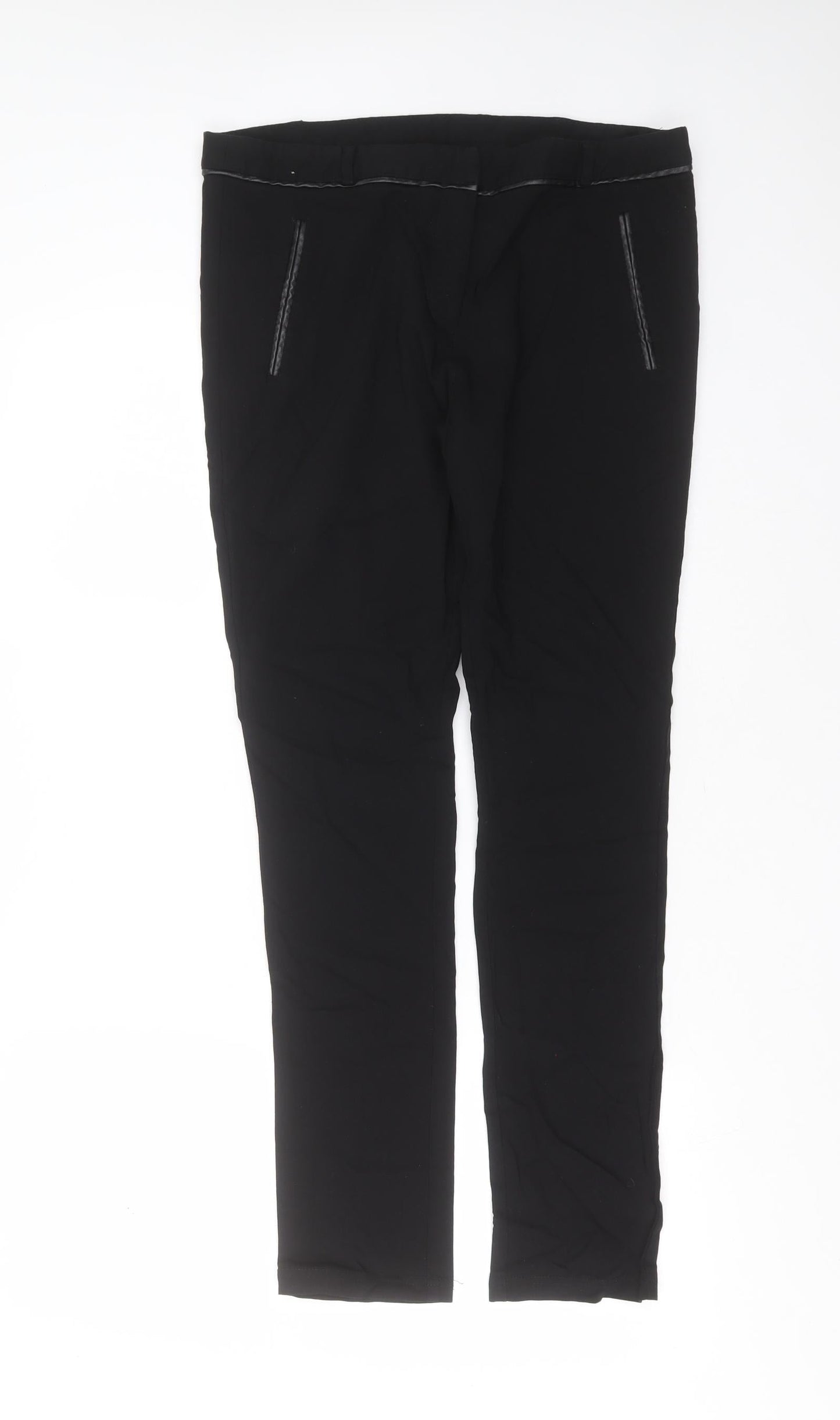 Dorothy Perkins Womens Black  Viscose Trousers  Size 14 L29 in Slim
