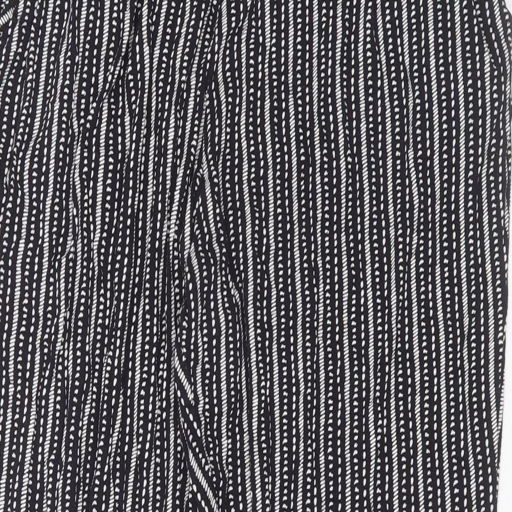Marks and Spencer Womens Black Striped Viscose Trousers  Size 34 in L28 in Regular