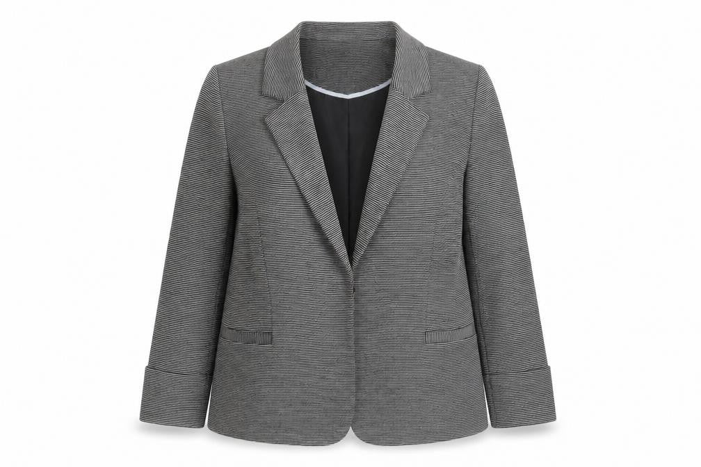Principles Womens Grey Striped Viscose Jacket Blazer Size 10