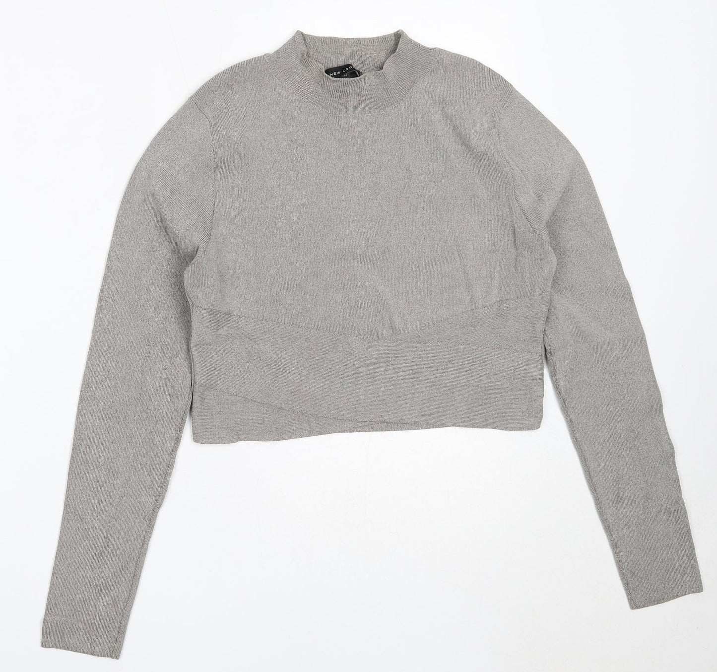 New Look Womens Grey High Neck  Viscose Pullover Jumper Size 14