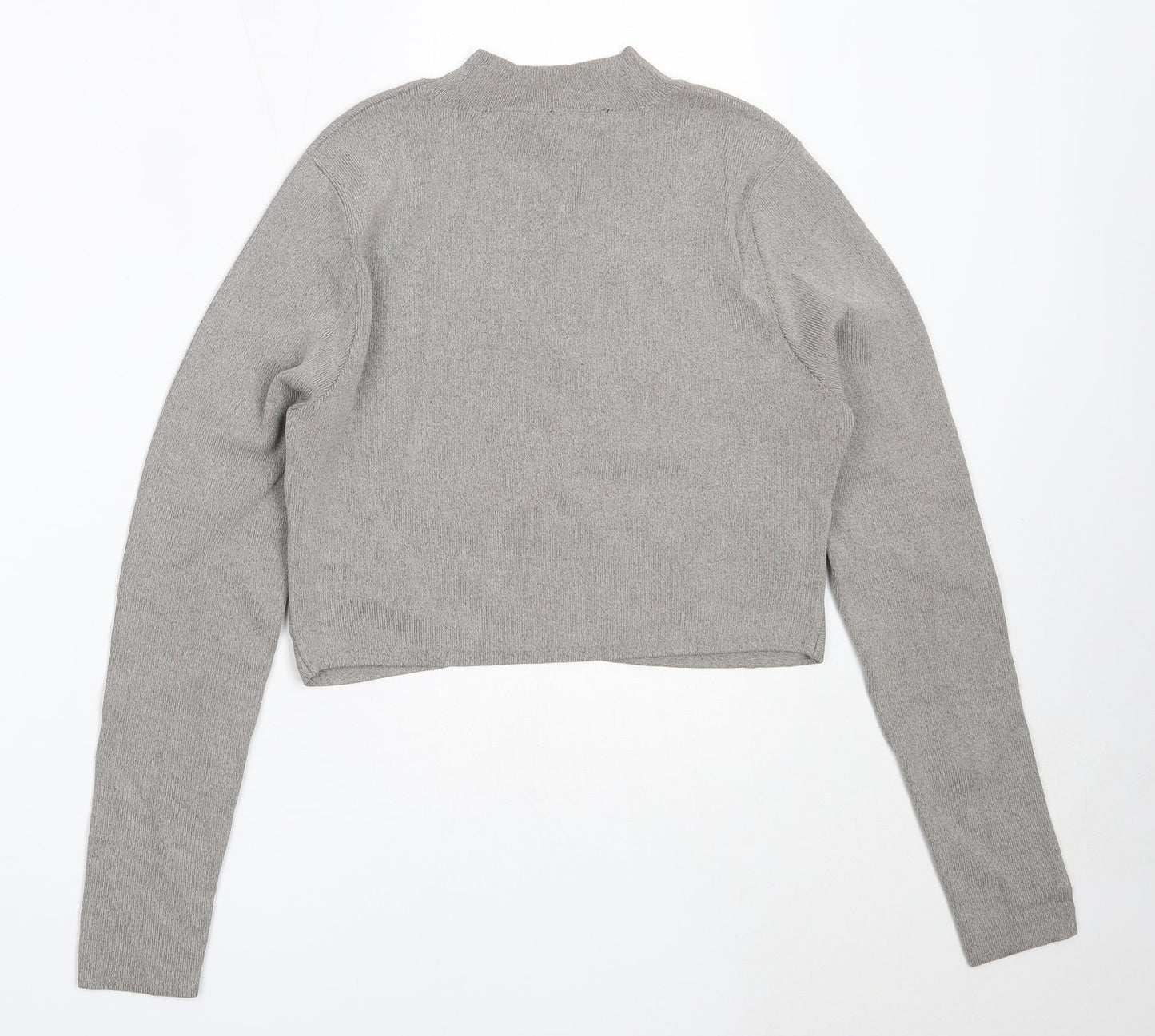 New Look Womens Grey High Neck  Viscose Pullover Jumper Size 14