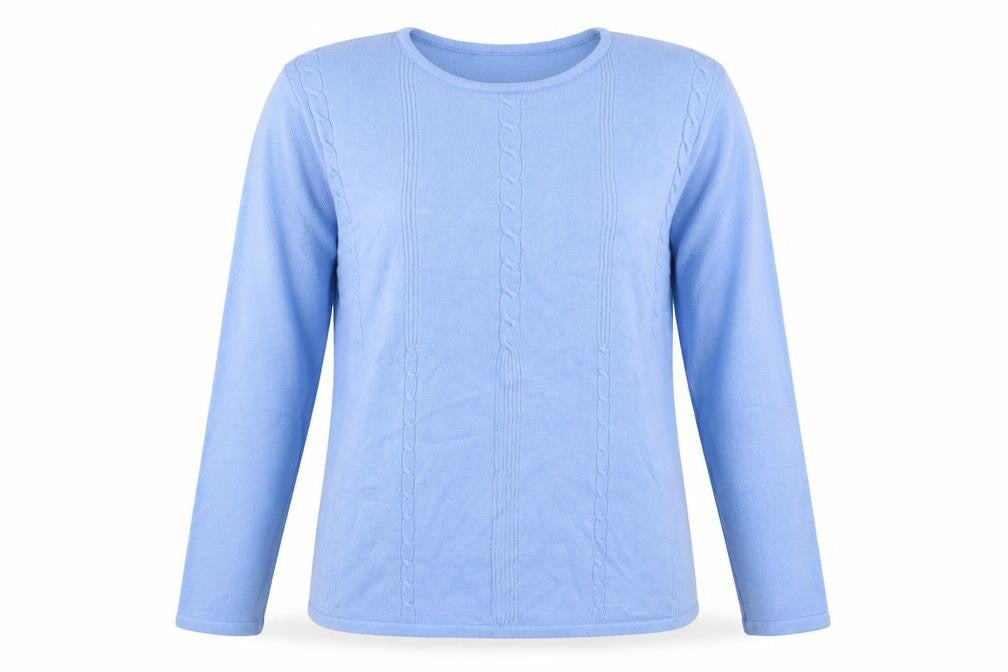 Reflect Collection Womens Blue Round Neck  Acrylic Pullover Jumper Size M