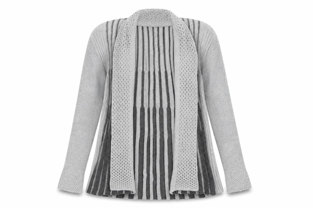 Pulse Womens Grey Round Neck  Acrylic Cardigan Jumper Size S