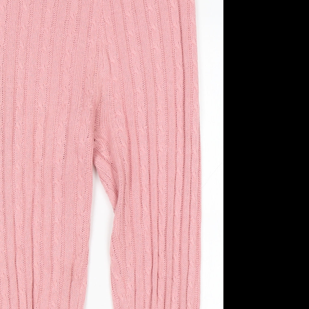 PRETTYLITTLETHING Womens Pink  Acrylic Sweatpants Trousers Size L L30 in Regular