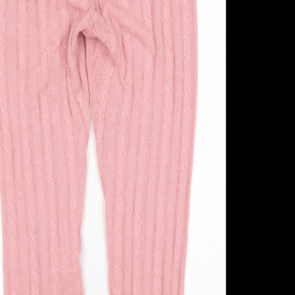 PRETTYLITTLETHING Womens Pink  Acrylic Sweatpants Trousers Size L L30 in Regular