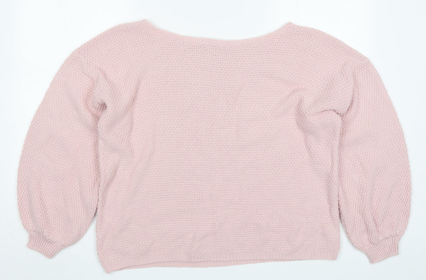 Nasty Gal Womens Pink Round Neck  Acrylic Pullover Jumper Size 10