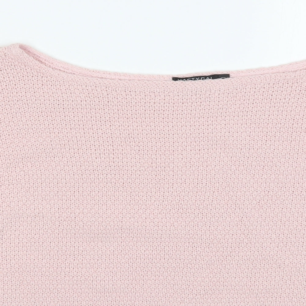 Nasty Gal Womens Pink Round Neck  Acrylic Pullover Jumper Size 10