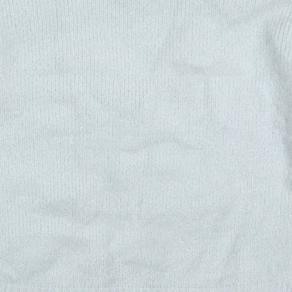 Next Womens Blue V-Neck  Acrylic Pullover Jumper Size 8