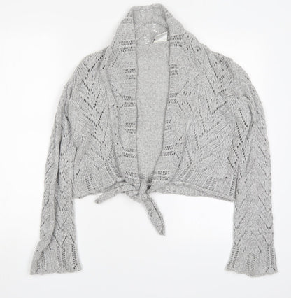 Next Womens Grey V-Neck  Acrylic Cardigan Jumper Size 10