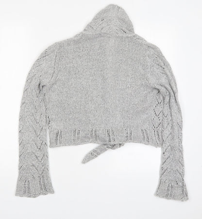 Next Womens Grey V-Neck  Acrylic Cardigan Jumper Size 10