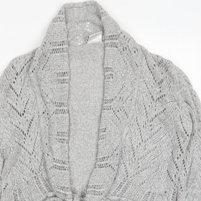 Next Womens Grey V-Neck  Acrylic Cardigan Jumper Size 10