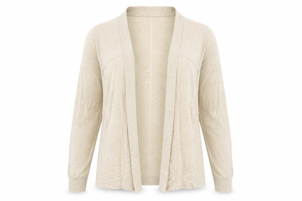 Maine New England Womens Beige V-Neck Acrylic Cardigan Jumper Size 8