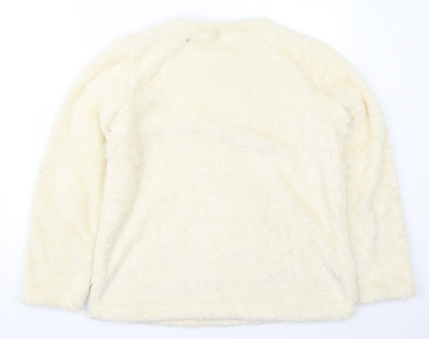 Foxbury Womens Beige Solid Polyester Top Pyjama Top Size 12   - Shine