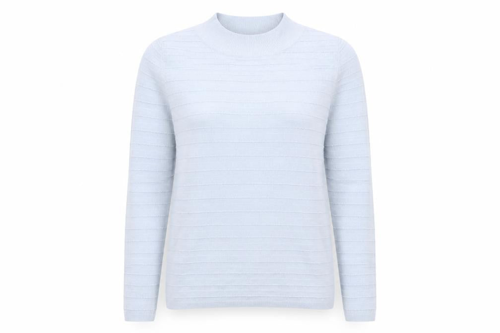Bonmarché Womens Blue Round Neck Acrylic Pullover Jumper Size S