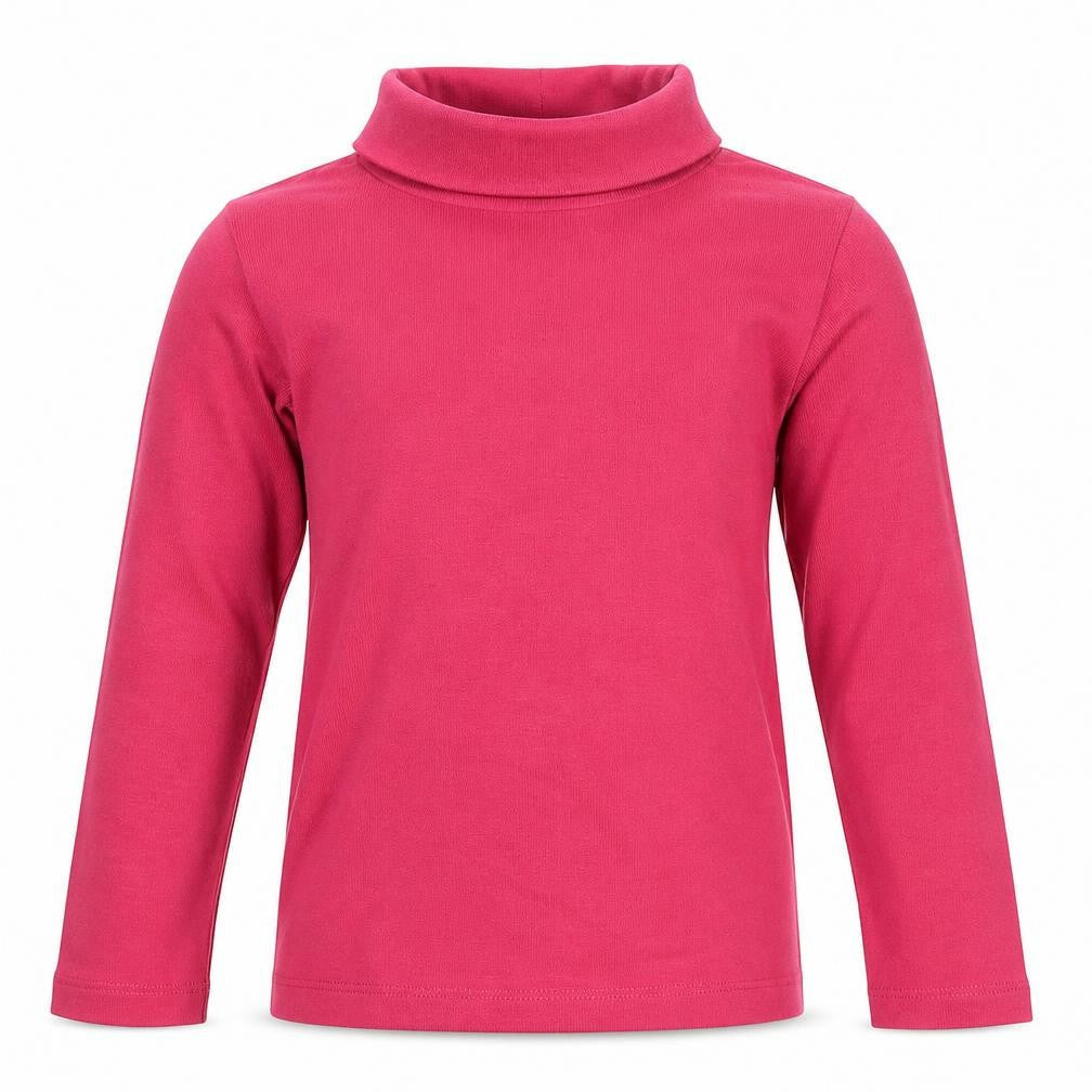 Mont Prix Girls Pink  Cotton Basic T-Shirt Size 6 Years Roll Neck Pullover