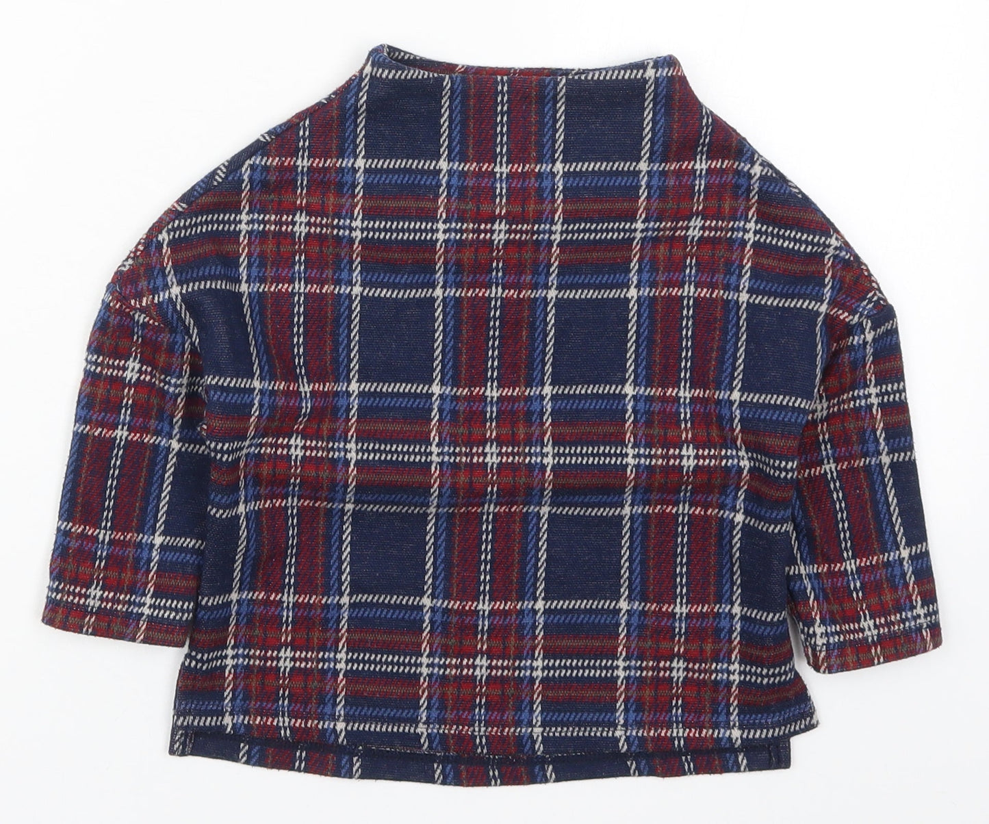 NEXT Girls Blue Check Polyester Pullover Sweatshirt Size 3 Years  Pullover - Red