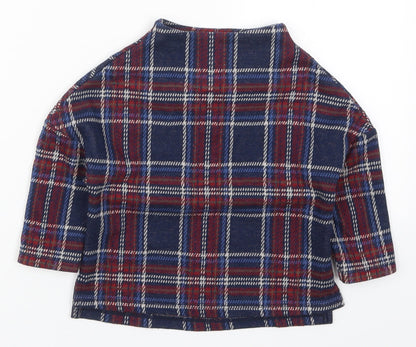 Next Girls Blue Check Polyester Pullover Sweatshirt Size 3 Years  Pullover - Red