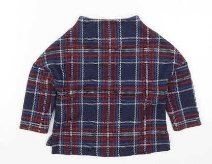 Next Girls Blue Check Polyester Pullover Sweatshirt Size 3 Years  Pullover - Red