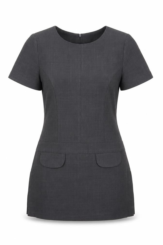Florenceroby Womens Grey  Polyester Basic Blouse Size 6 Round Neck