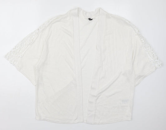 H&M Womens White V-Neck  Polyester Cardigan Jumper Size S