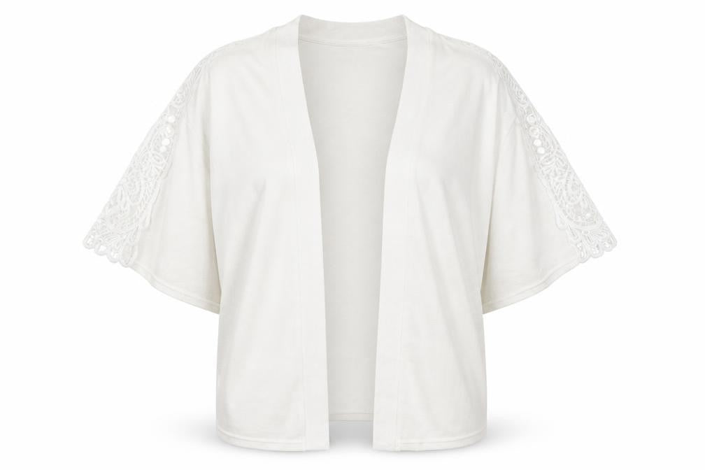 H&M Womens White V-Neck  Polyester Cardigan Jumper Size S