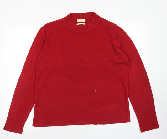 Sarah Hamilton Womens Red Crew Neck  Acrylic Pullover Jumper Size XL