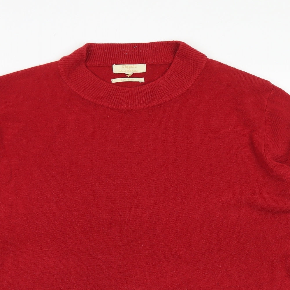Sarah Hamilton Womens Red Crew Neck  Acrylic Pullover Jumper Size XL