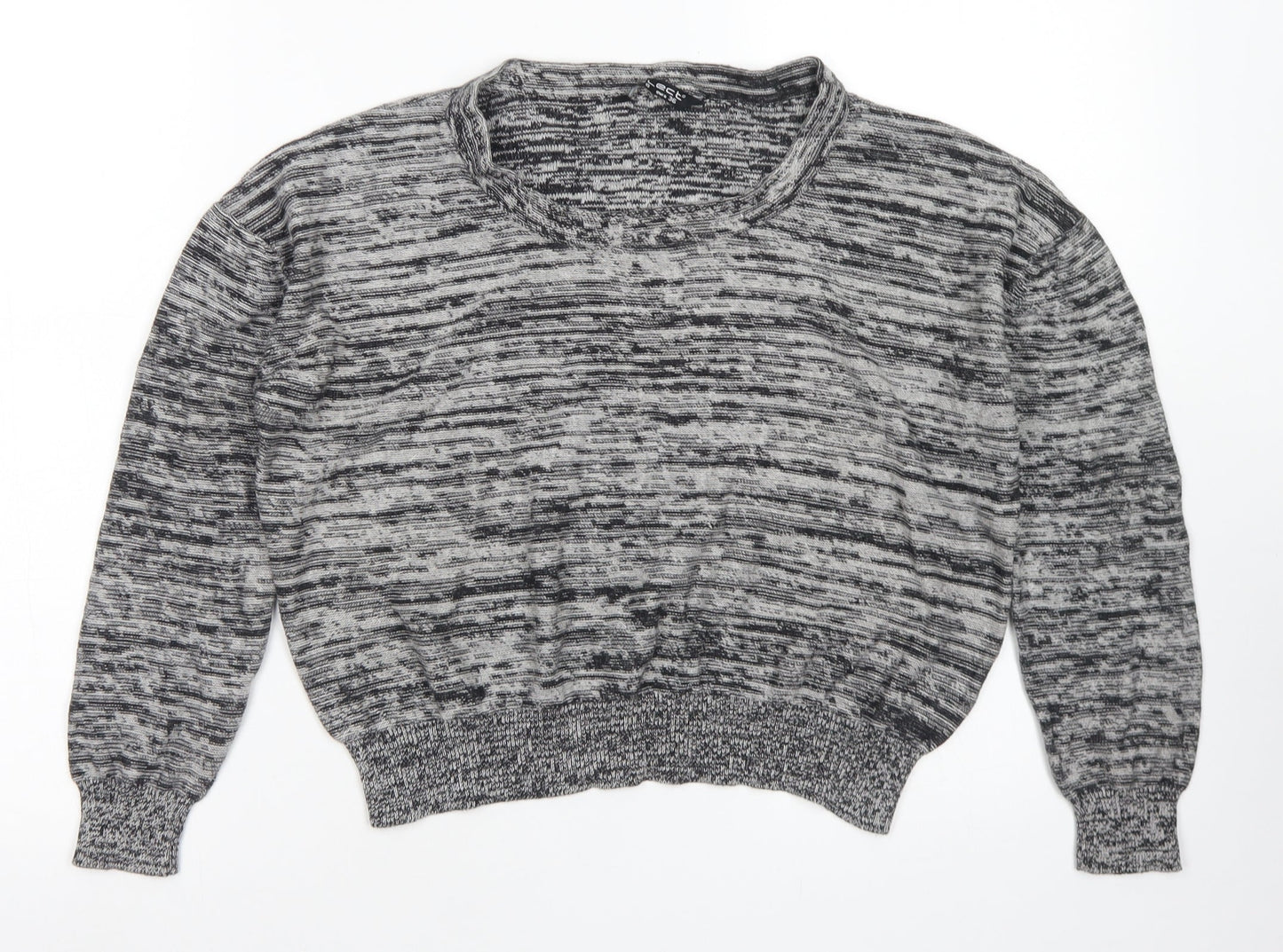 Select Womens Grey Crew Neck  Cotton Pullover Jumper Size 8   - Cropped