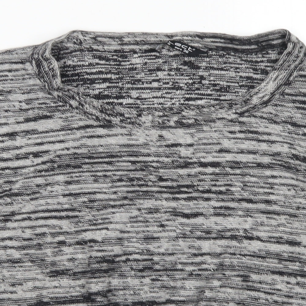 Select Womens Grey Crew Neck  Cotton Pullover Jumper Size 8   - Cropped