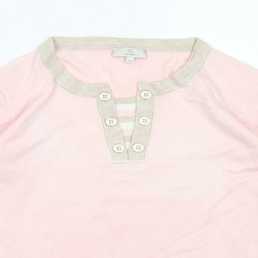 CC Womens Pink Crew Neck  Viscose Pullover Jumper Size M