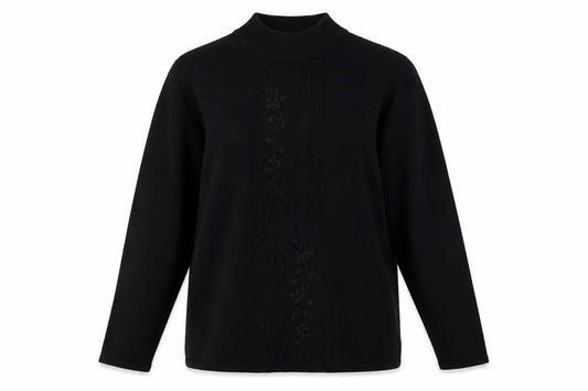 Reflection Womens Black Mock Neck  Acrylic Pullover Jumper Size S