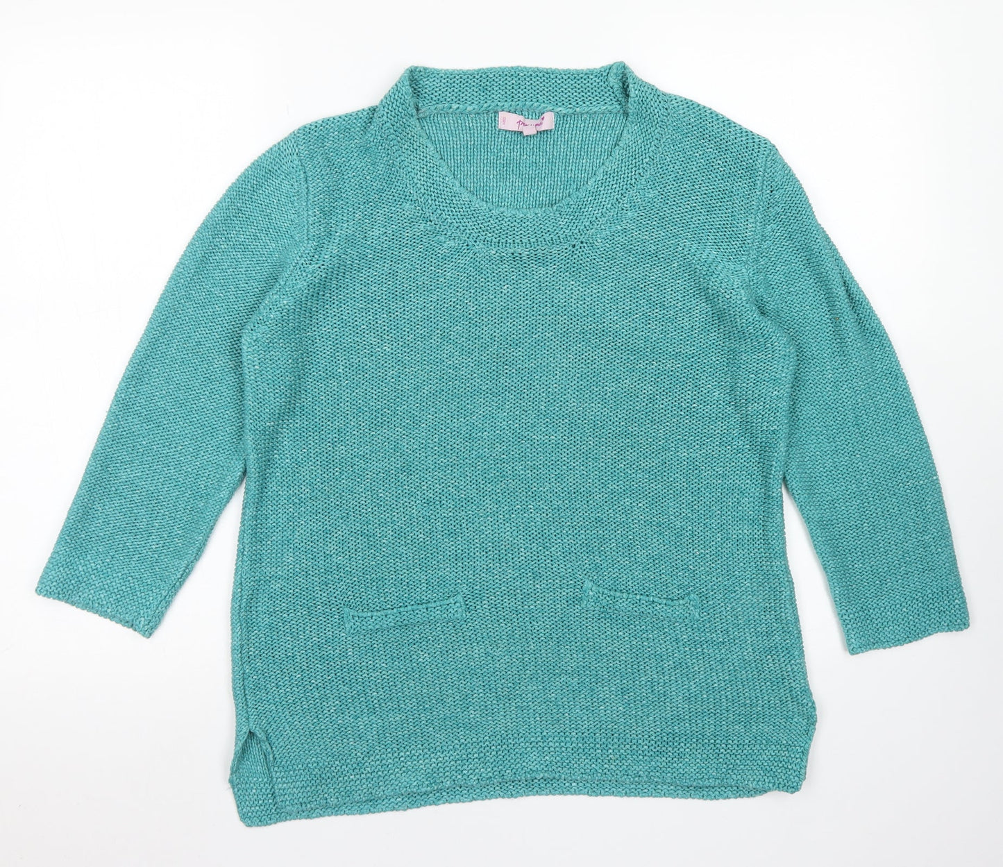 Per Una Womens Blue Round Neck  Acrylic Pullover Jumper Size M