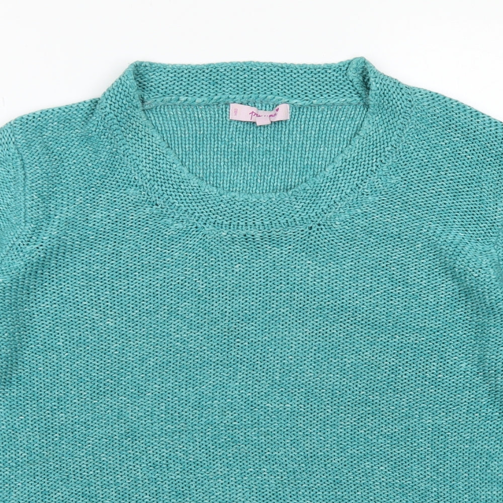 Per Una Womens Blue Round Neck  Acrylic Pullover Jumper Size M