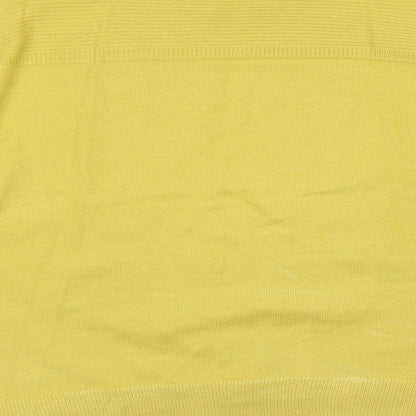 Classics Womens Yellow Round Neck  Acrylic Pullover Jumper Size 18
