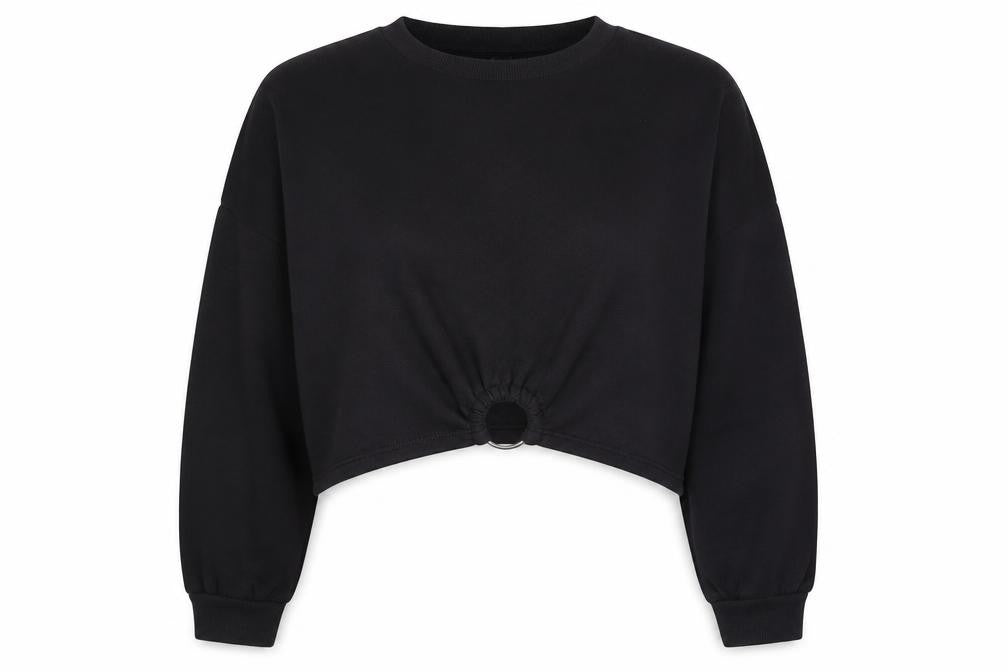 H&M Womens Black Round Neck  Cotton Pullover Jumper Size XL