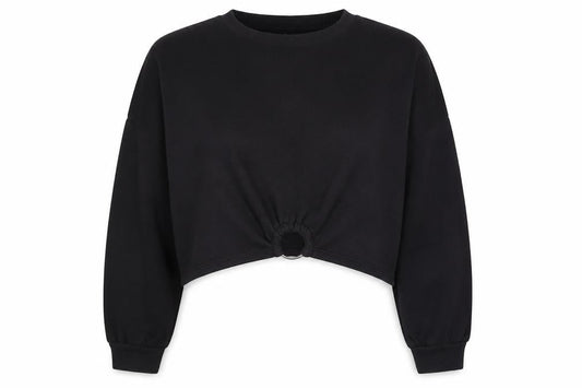 H&M Womens Black Round Neck  Cotton Pullover Jumper Size XL