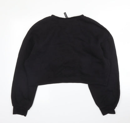 H&M Womens Black Round Neck  Cotton Pullover Jumper Size XL