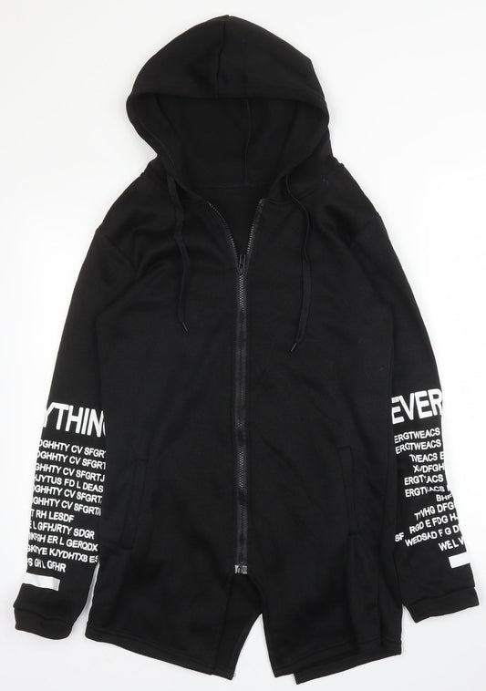 Preworn Womens Black  Polyester Full Zip Hoodie Size S  Zip