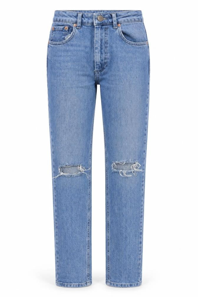 ASOS Womens Blue  Cotton Straight Jeans Size 23 in L32 in Regular Zip