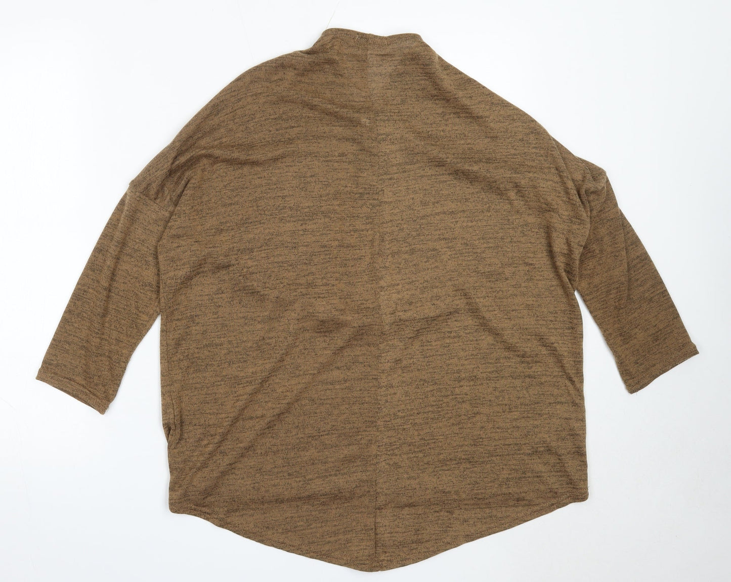 Be Jealous Womens Brown V-Neck  Polyester Pullover Jumper Size M